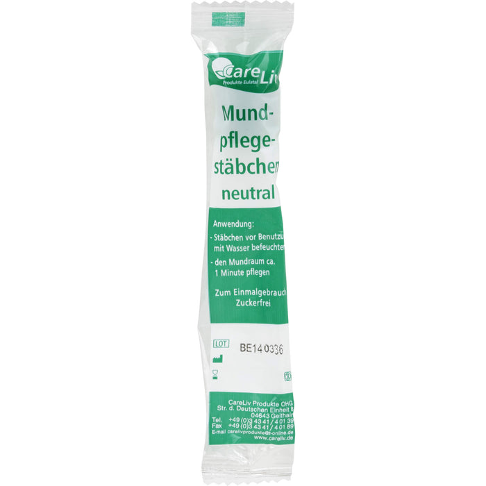 Careliv Mundpflegestäbchen Schaumstoff neutral, 10 pc Baguettes