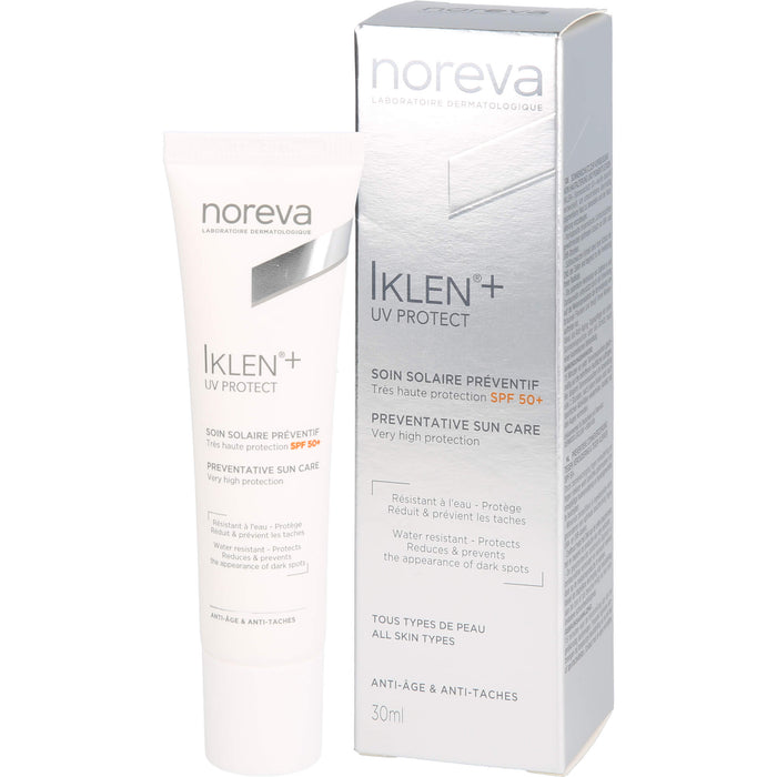 Noreva Iklen Sonnenschutz LSF 50+ zur Aufhellung von Pigmentflecken, 30 ml Cream