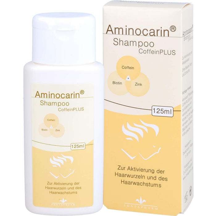 Aminocarin Shampoo CoffeinPLUS zur Aktivierung der Haarwurzeln und des Haarwachstums, 125 ml Shampoo