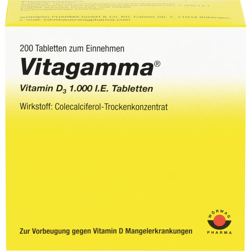 Vitagamma  Vitamin D3 1000 I.E. Tabletten, 200 St. Tabletten