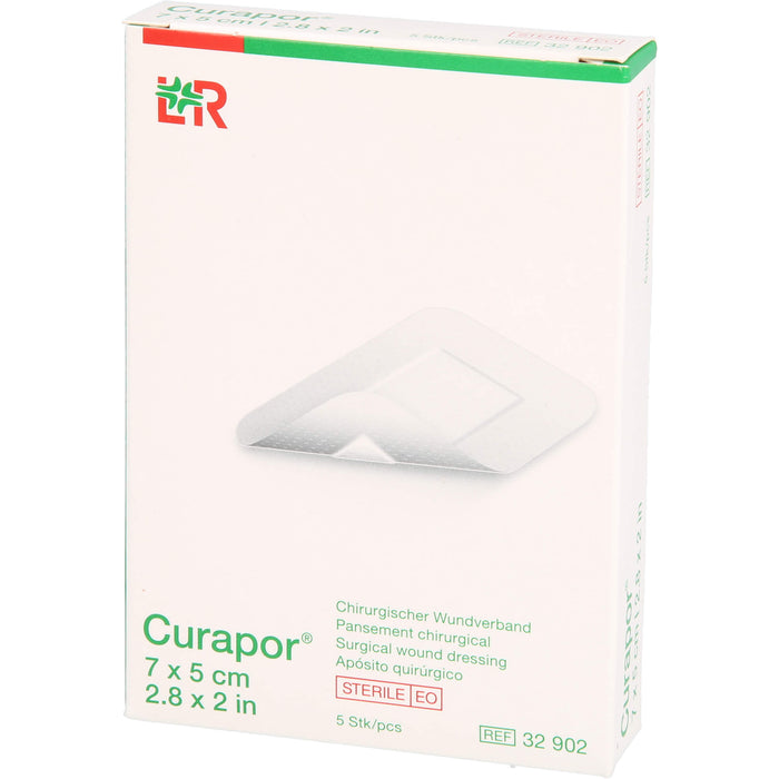 Curapor Wundverband steril 5 x 7 cm, 5 pc Pansement
