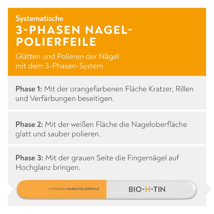 BIO-H-TIN Systematische 3-Phasen Nagelpolierfeile: Nagelpflege mit einem 3-Phasen System, 1 pc Lime