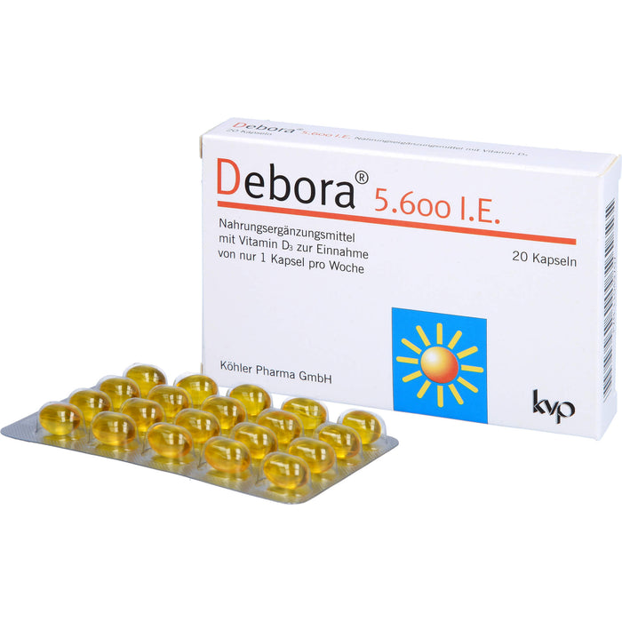Debora 5.600 I.E. Kapseln mit Vitamin D3, 20 pcs. Capsules