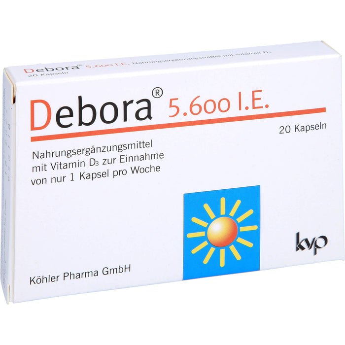 Debora 5.600 I.E. Kapseln mit Vitamin D3, 20 pcs. Capsules