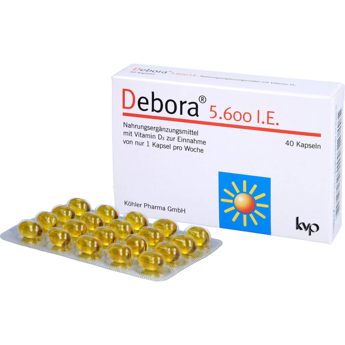 Debora 5.600 I.E. Kapseln mit Vitamin D3, 40 pc Capsules