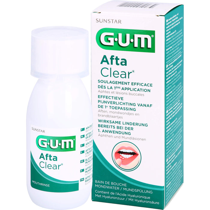 GUM Afta Clear Mundspülung für Aphten und Mundläsionen, 120 ml Solution