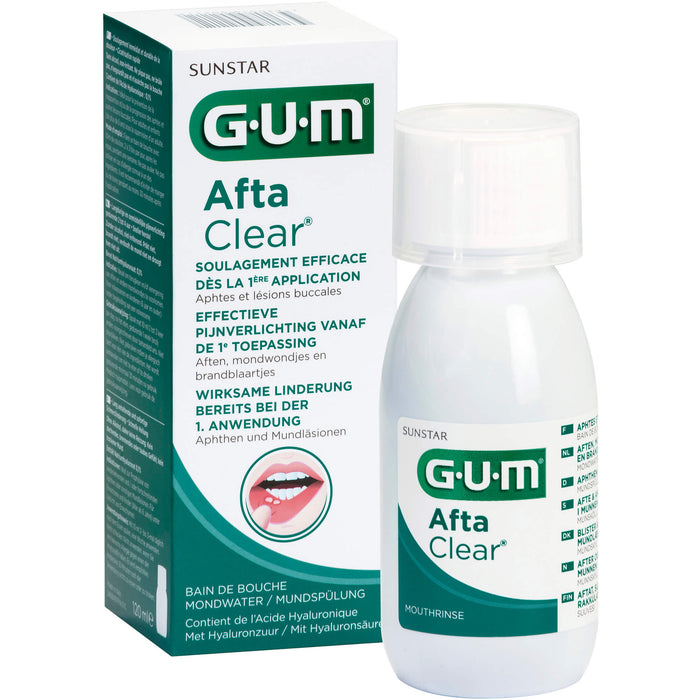 GUM Afta Clear Mundspülung für Aphten und Mundläsionen, 120 ml Solution