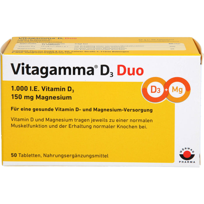 Vitagamma D3 Duo 1,000 I.E. 150 mg Magnesium Tabletten, 50 St. Tabletten