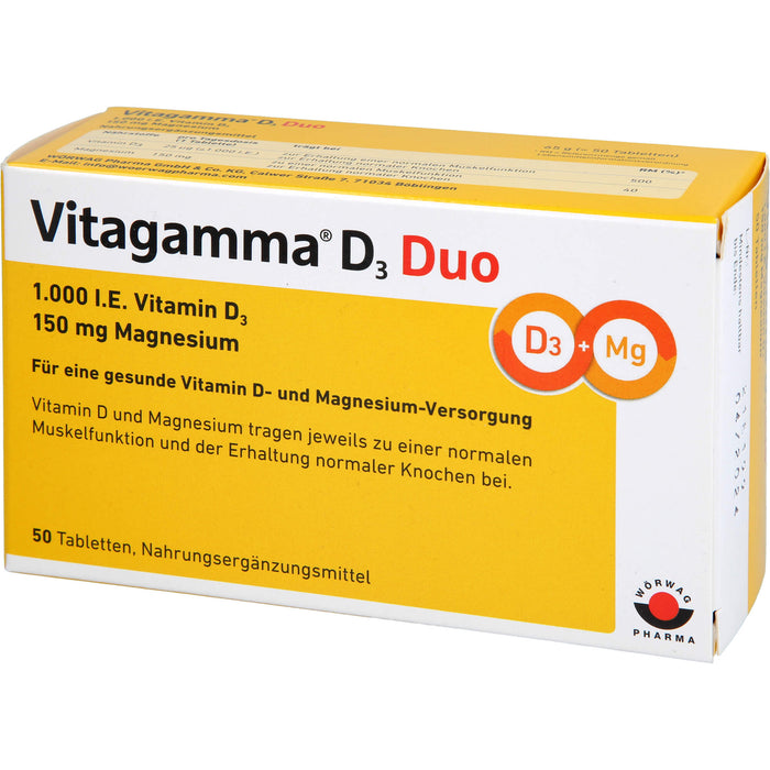 Vitagamma D3 Duo 1,000 I.E. 150 mg Magnesium Tabletten, 50 St. Tabletten