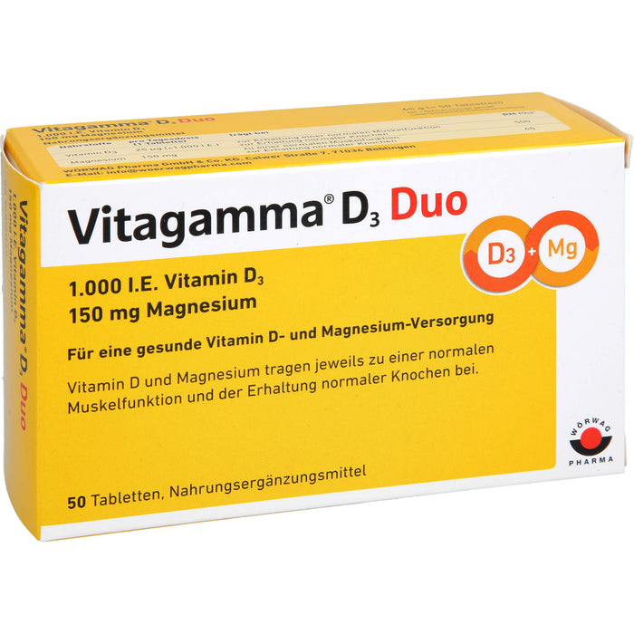 Vitagamma D3 Duo 1,000 I.E. 150 mg Magnesium Tabletten, 50 St. Tabletten