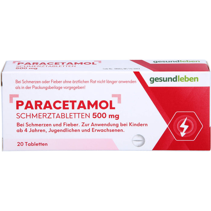 Gesundleben Paracetamol Schmerztabletten 500 mg, 20 St. Tabletten