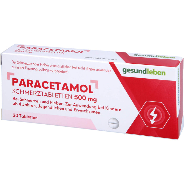Gesundleben Paracetamol Schmerztabletten 500 mg, 20 St. Tabletten