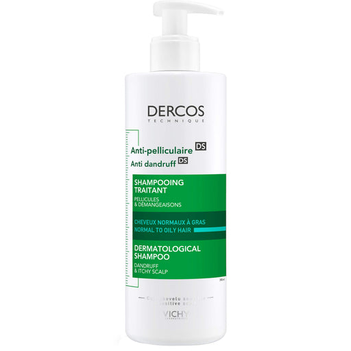 DERCOS Anti-Schuppen Intensiv-Shampoo bei Juckreiz für normale bis fettige Kopfhaut, 390 ml Shampoo