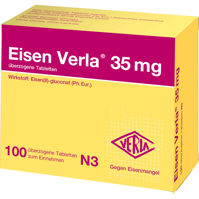 Eisen Verla® 35 mg, überzogene Tabletten, 100 pcs. Tablets