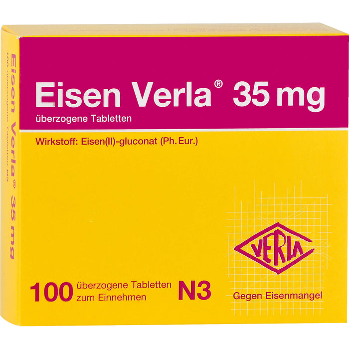 Eisen Verla® 35 mg, überzogene Tabletten, 100 pcs. Tablets