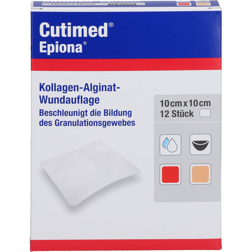 Cutimed Epiona 10 x 10 cm Kollagen-Alginat-Wundauflage, 12 St. Kompressen