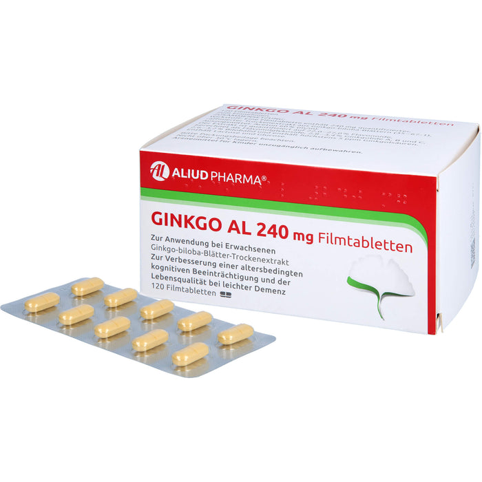Ginkgo AL 240 mg Filmtabletten bei altersbedingten Gedächtniseinbußen mit leichter Demenz, 120 pc Tablettes