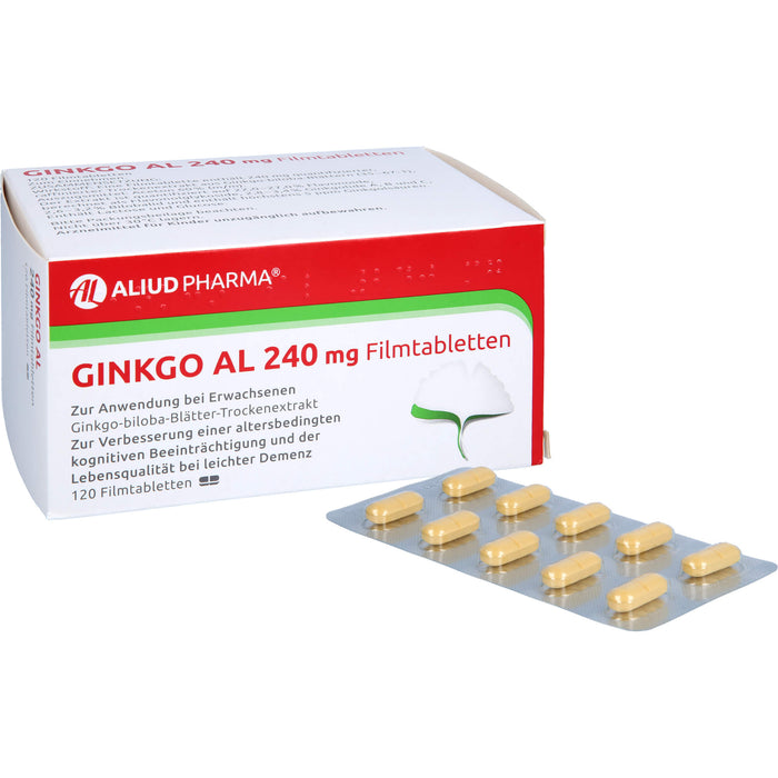 Ginkgo AL 240 mg Filmtabletten bei altersbedingten Gedächtniseinbußen mit leichter Demenz, 120 pc Tablettes
