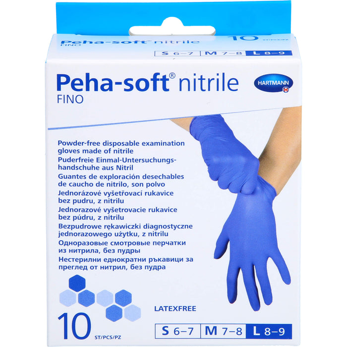Peha-soft nitrile fino Unters.handsch.L unst.pfr., 10 St HAS
