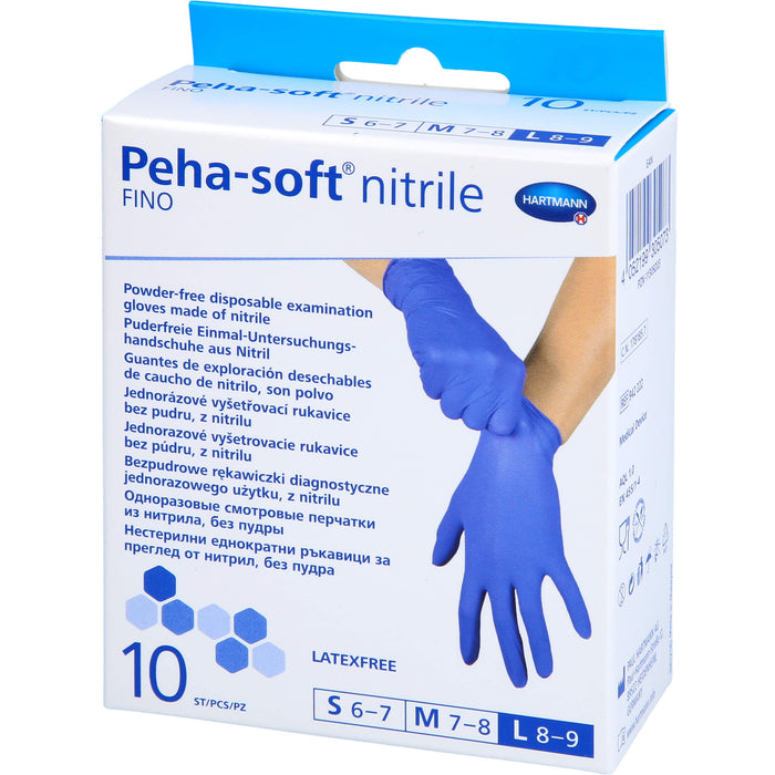 Peha-soft nitrile fino Unters.handsch.L unst.pfr., 10 St HAS