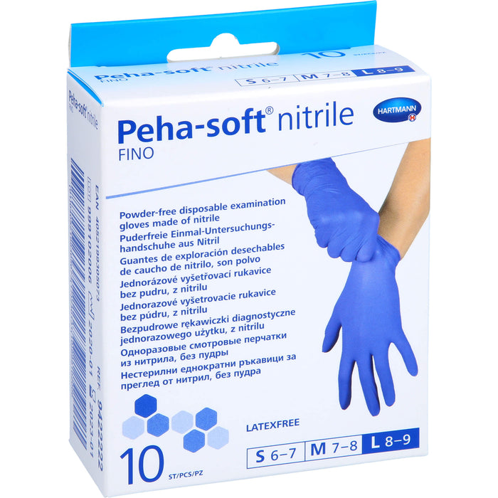 Peha-soft nitrile fino Unters.handsch.L unst.pfr., 10 St HAS