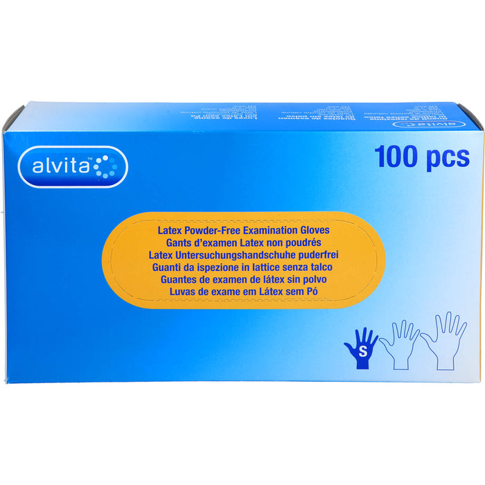 Alvita Latex Untersuchungshandschuhe puderfrei S, 100 St. Handschuhe