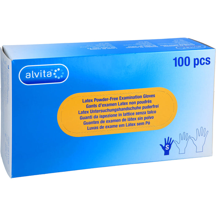 Alvita Latex Untersuchungshandschuhe puderfrei S, 100 pcs. Gloves