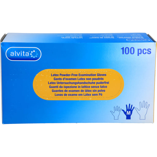 Alvita Latex Untersuchungshandschuhe puderfrei M, 100 St. Handschuhe
