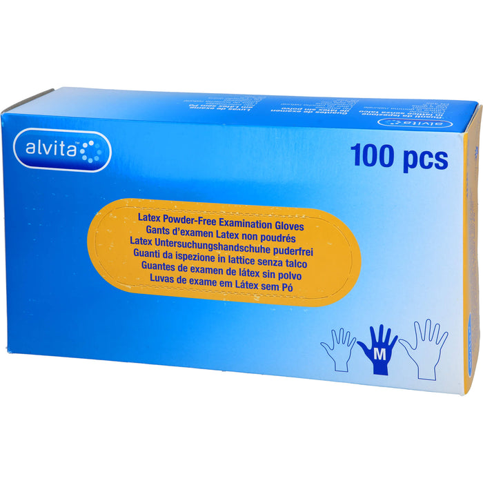 Alvita Latex Untersuchungshandschuhe puderfrei M, 100 pcs. Gloves