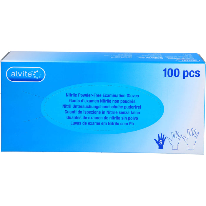 Alvita Nitril Untersuchungshandschuhe puderfrei S, 100 St. Handschuhe