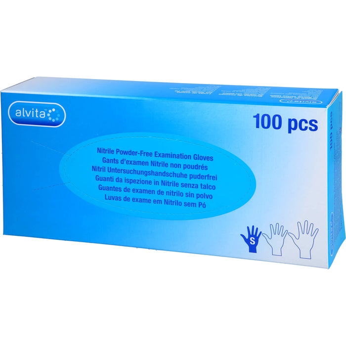 Alvita Nitril Untersuchungshandschuhe puderfrei S, 100 pc Gants