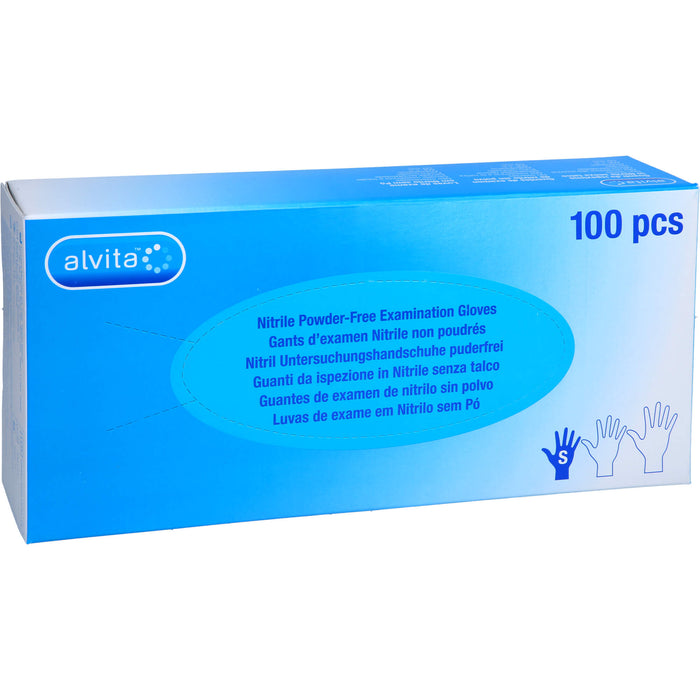 Alvita Nitril Untersuchungshandschuhe puderfrei S, 100 pc Gants