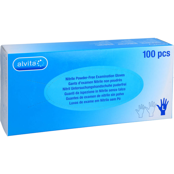 Alvita Nitril Untersuchungshandschuhe puderfrei L, 100 pc Gants