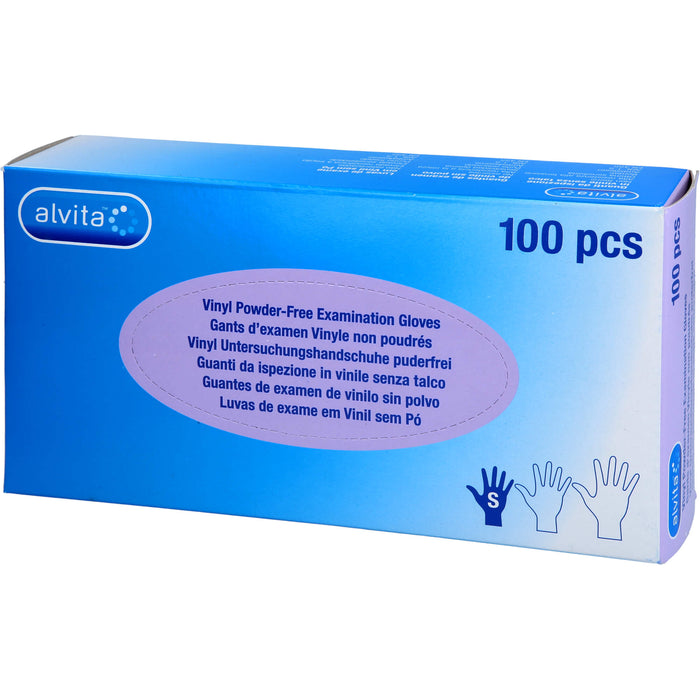 Alvita Vinyl Untersuchungshandschuhe puderfrei S, 100 pcs. Gloves