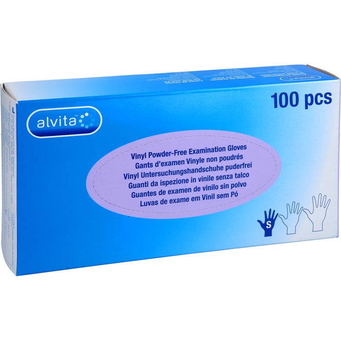Alvita Vinyl Untersuchungshandschuhe puderfrei S, 100 pcs. Gloves
