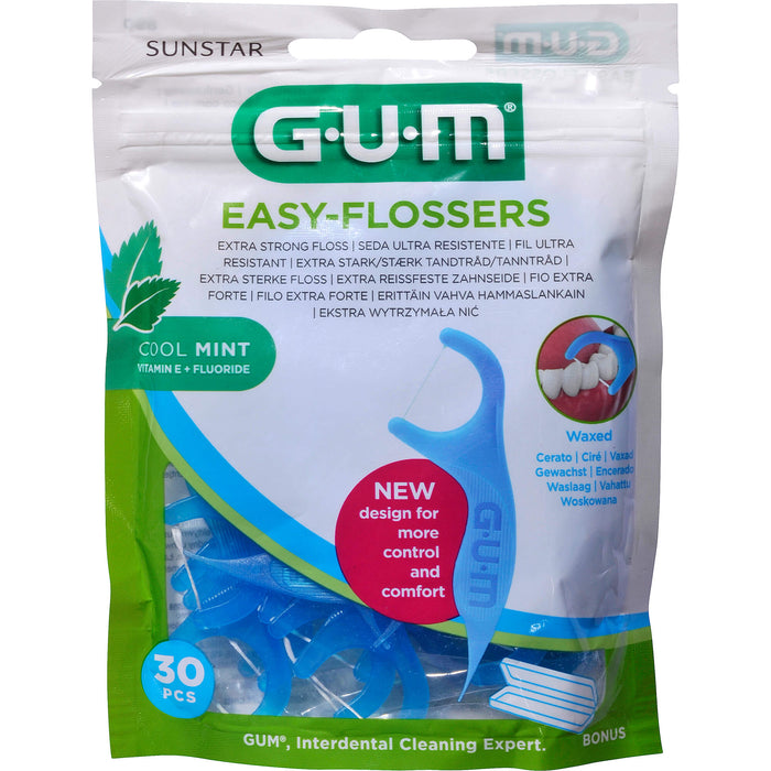 GUM Easy-Flossers Zahnseidesticks gewachst mint, 30 pcs. Floss