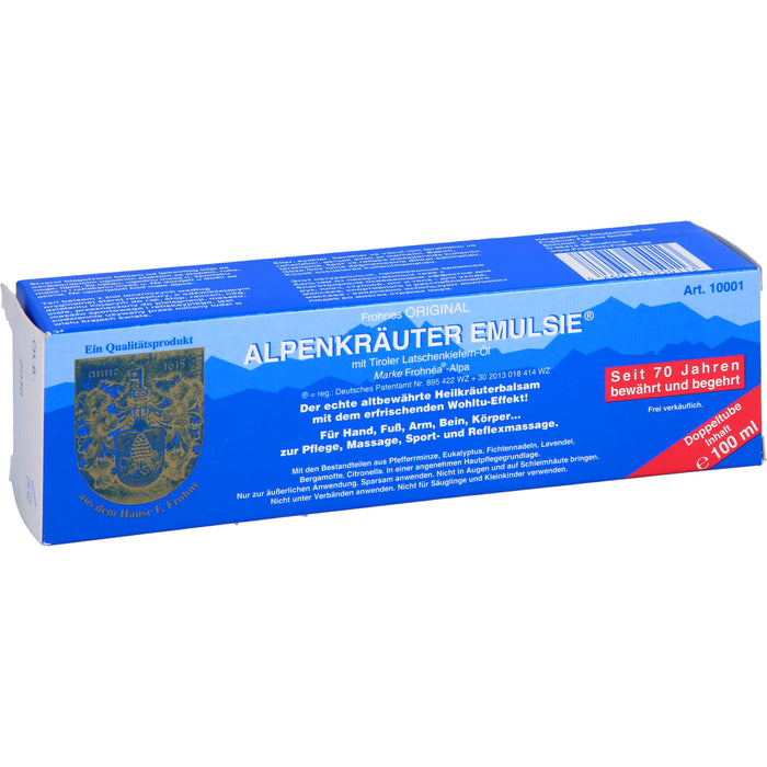 Alpenkräuter Emulsie Heilkräuterbalsam zur Pflege, Massage, Sport und Reflexmassage, 100 ml Balm