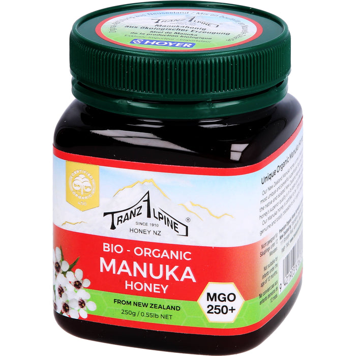 TranzAlpine Bio Manuka Honig MGO 250+, 250 g Creme