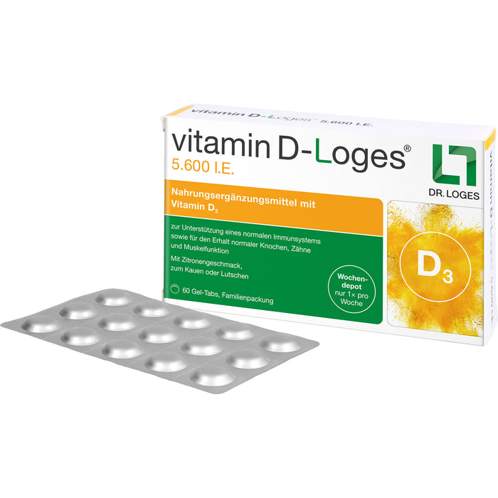 Vitamin D-Loges 5.600 I.E. Gel-Tabs, 60 pcs. Tablets