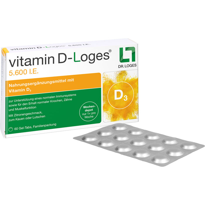 Vitamin D-Loges 5.600 I.E. Gel-Tabs, 60 pcs. Tablets