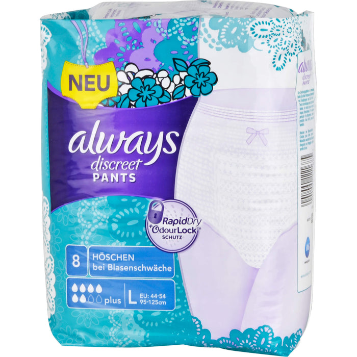 always Discreet Inkontinenz Pants Plus L, 8 pc Paquet