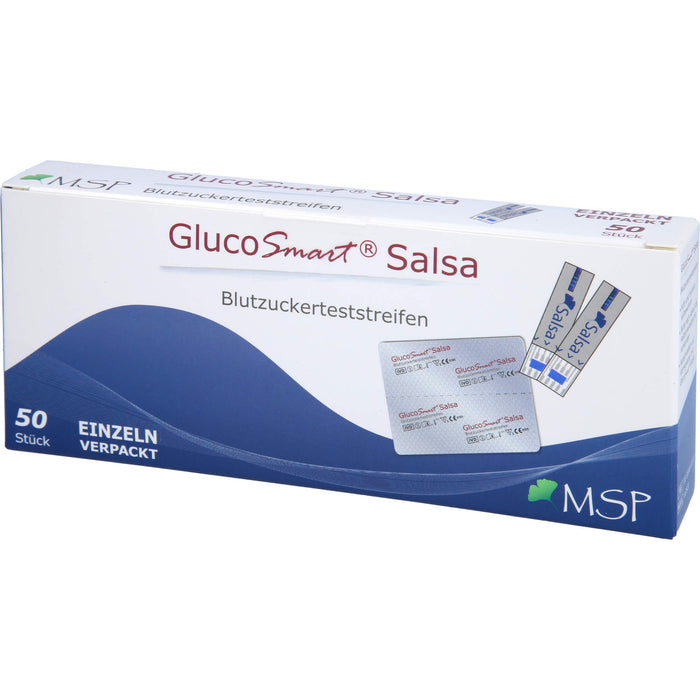 GlucoSmart Salsa Blutzuckerteststreifen einzeln, 50 pcs. Test strips