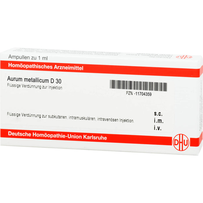 Aurum metallicum D30 DHU Ampullen, 8 pc Ampoules