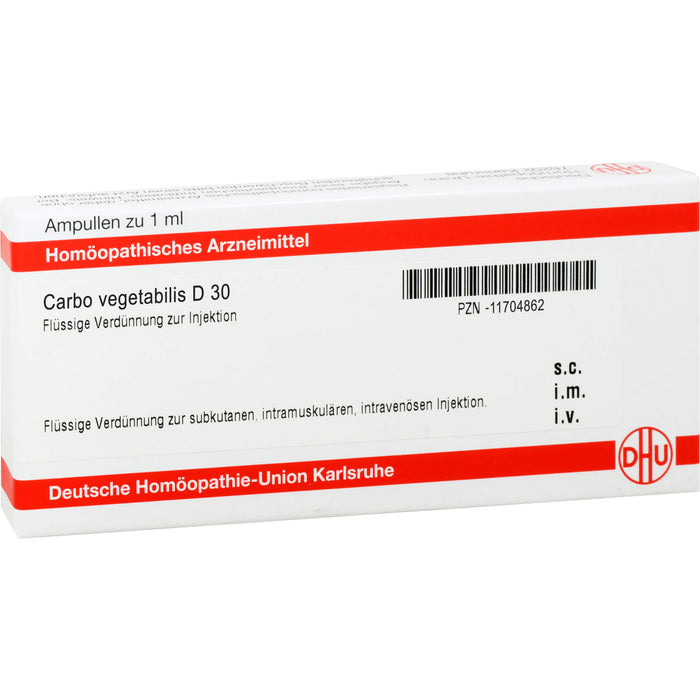 DHU Carbo vegetabilis D30 Ampullen, 8 pc Ampoules
