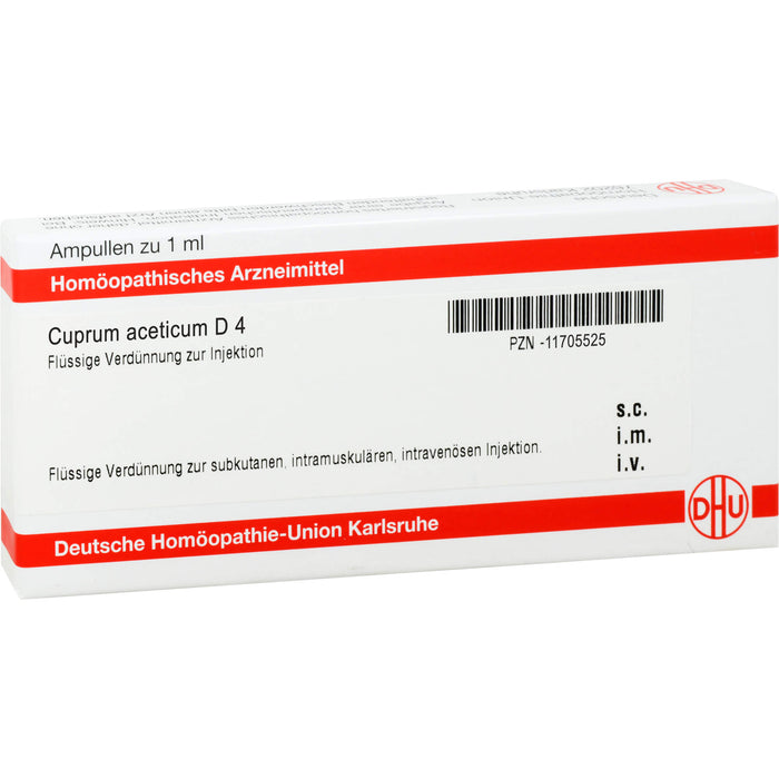 Cuprum aceticum D4 DHU Ampullen, 8 pc Ampoules