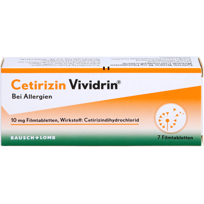Vividrin Cetirizin 10 mg Filmtabletten bei Allergien, 7 St. Tabletten