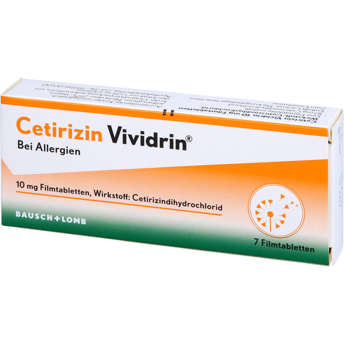 Vividrin Cetirizin 10 mg Filmtabletten bei Allergien, 7 pcs. Tablets