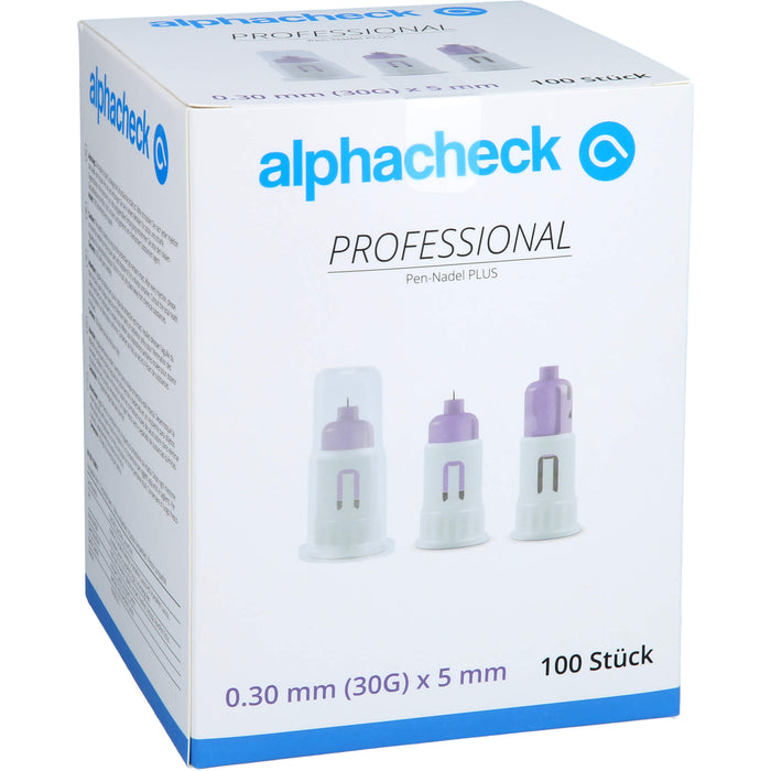 Alphacheck professional Pen-Nadel plus 5 mm x 0,3 mm, 100 pc Paquet