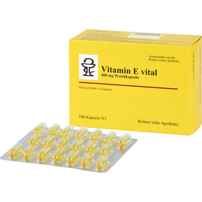 Renner'sche Apotheke Vitamin E vital 400 mg Weichkapseln, 100 pcs. Capsules