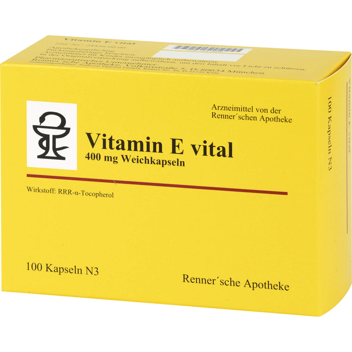 Renner'sche Apotheke Vitamin E vital 400 mg Weichkapseln, 100 pcs. Capsules